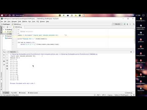 programação em Python: Tabuada usando for loop.
