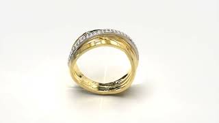Gouden Ring Met Diamant, Model Fr18 Cross Over Ring