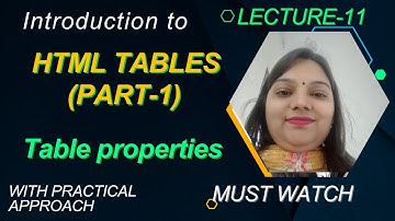 HTML Tutorial: HTML Table Tags in Hindi(Part-1) | Web Development Tutorials #lec11