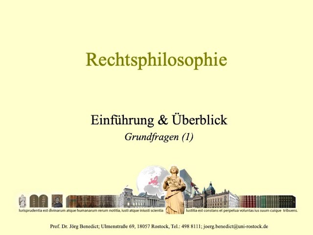 01a. Rechtsphilosophie - Einführung: Grundfragen (1) - YouTube