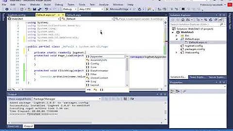 Simple Logging with log4net and ASP.NET in VS 2017