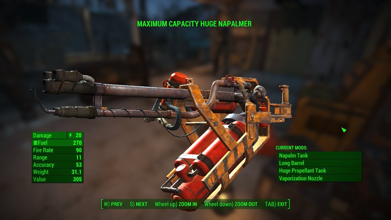 Fallout 4 Weapons - Maximum Capacity Huge Napalmer