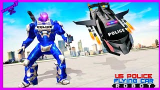Flying Police Car Robot Hero: Robot Games Android gameplay screenshot 3