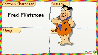 Name Place Animal Thing [ Vid 3 ] with Cartoon Character name, Country, Animal and Thing. screenshot 2