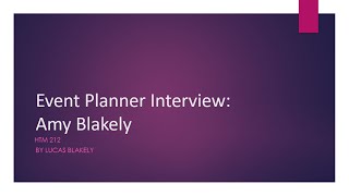 Event planner interview HTM 212