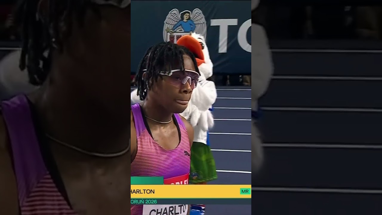 Devynne Charlton ON THE LINE to win in 7.77 😤 #worldindoortour #athletics #bahamas #poland