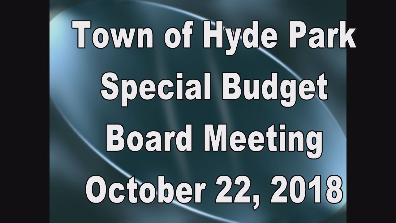 Hyde Park Budget Meeting 102218 YouTube
