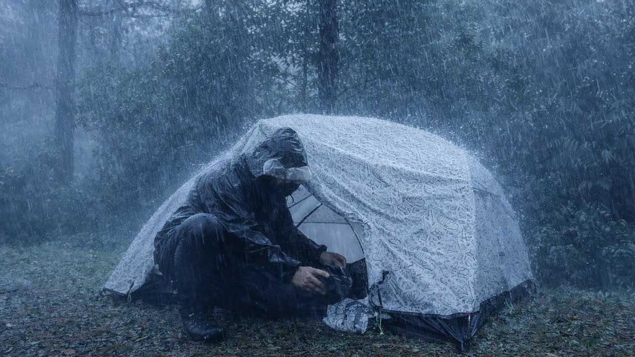 💯КЕМПИНГ В СИЛЬНЫЙ ДОЖДЬ И САМЫЕ БЕЗУМНЫЕ ШТОРМЫ ⛈️ ОТДЫХ В УЮТНОЙ ПАЛАТКЕ ВО ВРЕМЯ ШТОРМА
