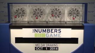 Midday Numbers Game Drawing: Wednesday, October 1, 2014