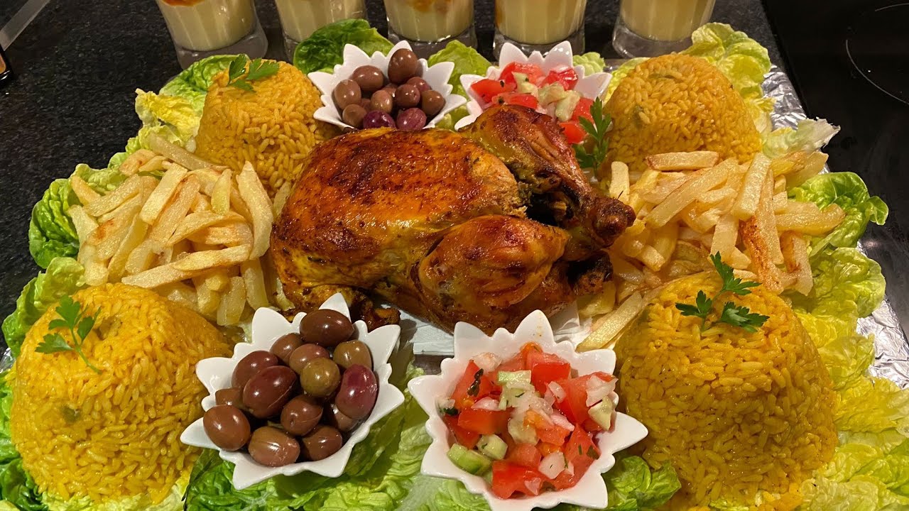 Pollo asado al estilo marroquí con un relleno increíble + un postre muy rico 😋