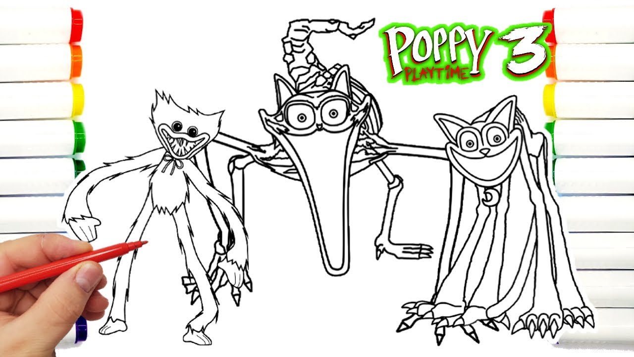 How To COLOR Poppy Playtime Chapter 3 New Coloring Pages ALL BOSSES and ...