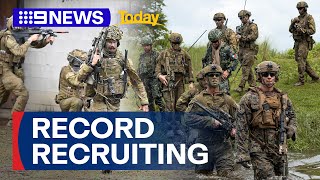 Australian Defence Force recruitment figures hit record high | 9 News Australia