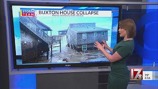 How do hurricanes cause houses on the North Carolina coast to collapse?