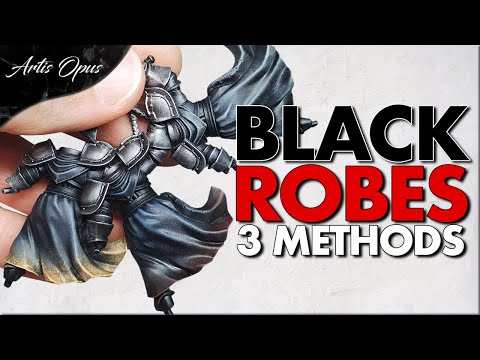 How to Paint Black Cloth & Leather - 3 Methods in 3 steps: Contrast + Drybrush