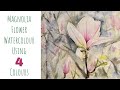 Magnolia Watercolour Flower Painting Tutorial Using Just 4 Colours!