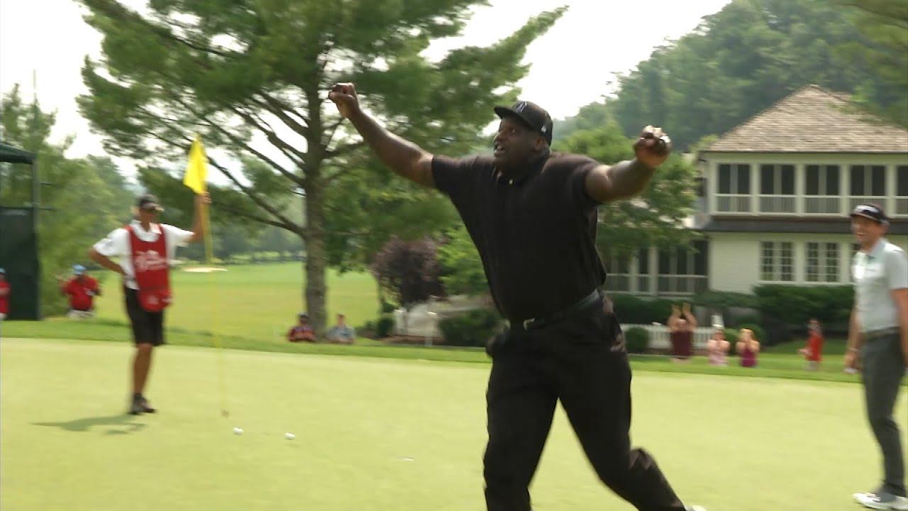 Shaquille O'Neal makes a free throw at The Greenbrier Classic YouTube