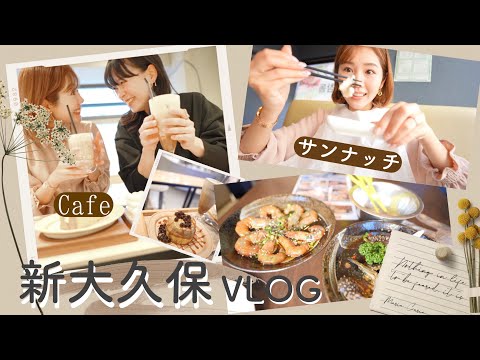 【新大久保Vlog】本場の海鮮料理が食べれるお店🐙&おしゃれカフェ&購入品【withなみさん❤︎】