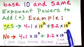 Part 5 "Scientific Notation Find the SUM EXAMPLE #1 Same Exponents" GED & HiSET Math TEST Prep.