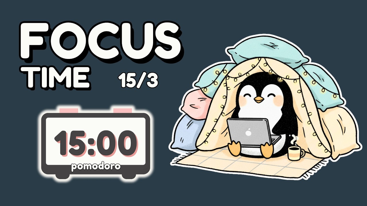 Focus Session (15/3): ADHD Work With Me Pomodoro timer | Deep Focus