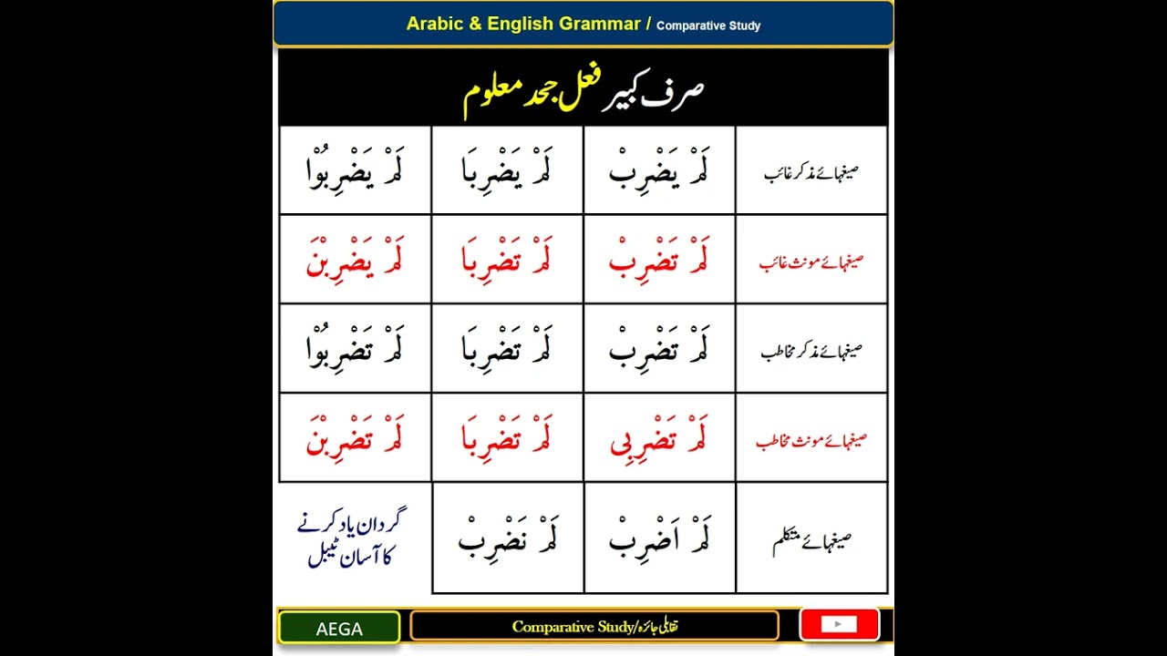 فعل جَحَدَ معلوم | جَحَدَ کی گردان اور ترجمہ | فعل جحد معلوم | Arabic Grammar Short