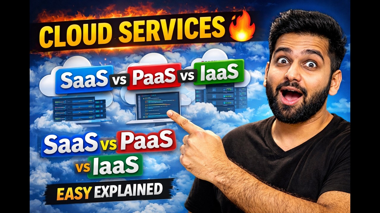 Cloud Services Explained 🔥 | SaaS vs PaaS vs IaaS (Easy Hindi ...