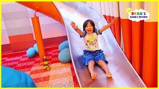 kids indoor playground on the cruise ship and giant slide in our room