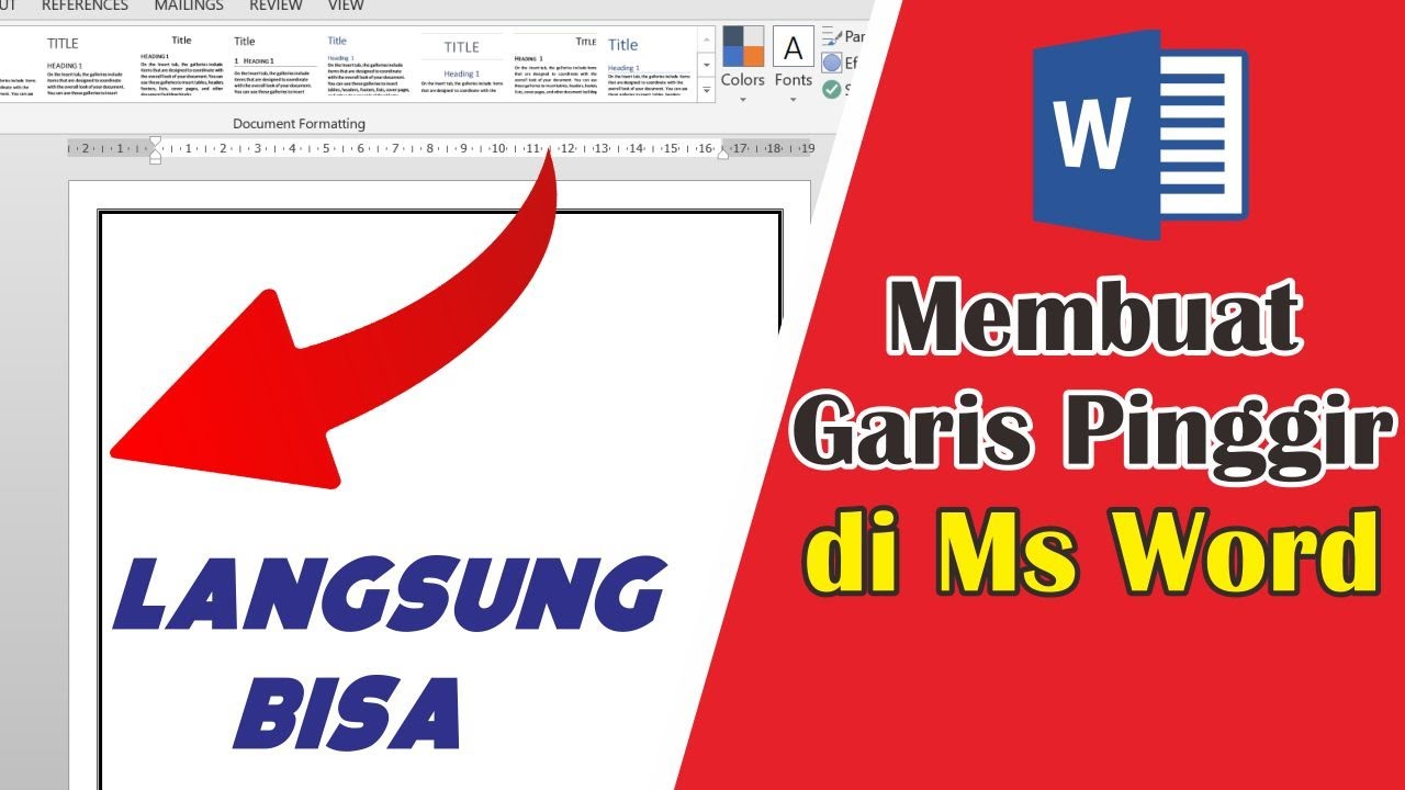 Cara membuat garis pinggir di word youtube