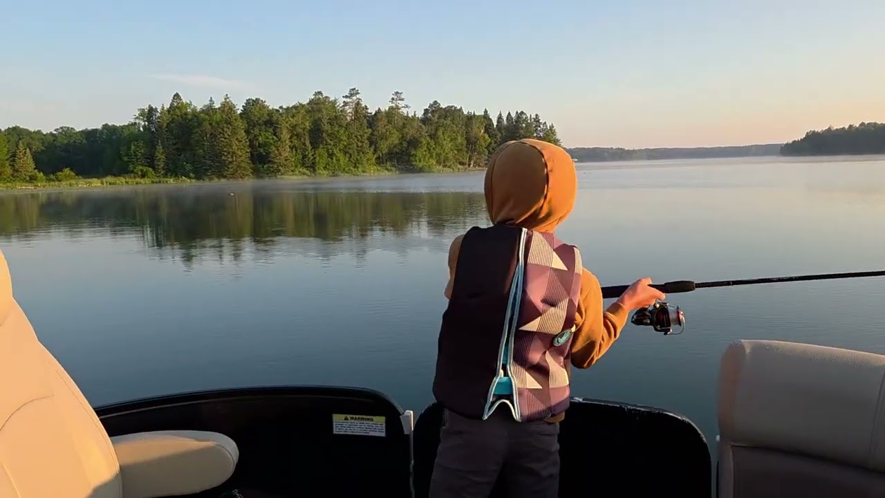 Early morning fishing at Breezy Point Resort on Straight Lake