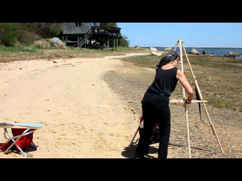 Rosalie Nadeau Sets Up Take It Easel.MOV