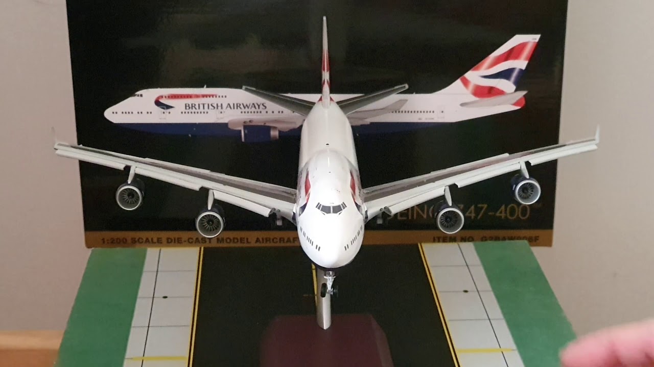 Unboxing of GeminiJets British Airways 747-400 (flaps down) in 1
