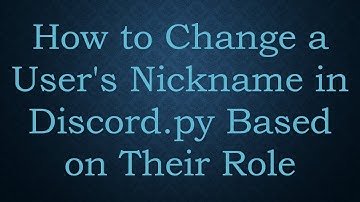 How to Change a User