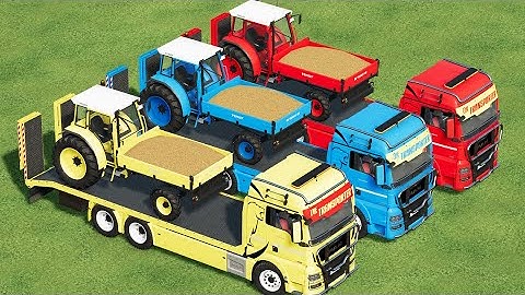 FENDT TRACTORS OF COLORS! LOADING WHEAT FROM SILO TO SILO BY TRANSPORTING TRACTOR WITH TRUCK! FS 22