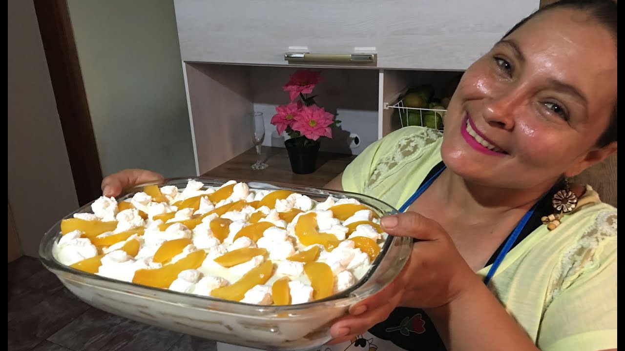 PAVÊ DE PÊSSEGO COM CHANTILLY (PARA O NATAL)