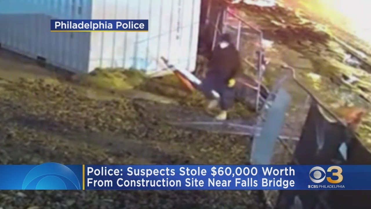 Police search for suspects in theft from construction site - YouTube