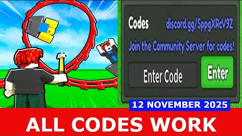 *ALLE CODES* 🪄Bouw een achtbaan🎢 ROBLOX | 12 november 2025