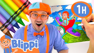 Learn Colors & Draw with Blippi! | BEST OF BLIPPI TOYS | Educational Videos for Kids