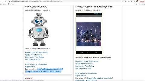 Creating a Sharable Gallery Link for your project in MIT App Inventor