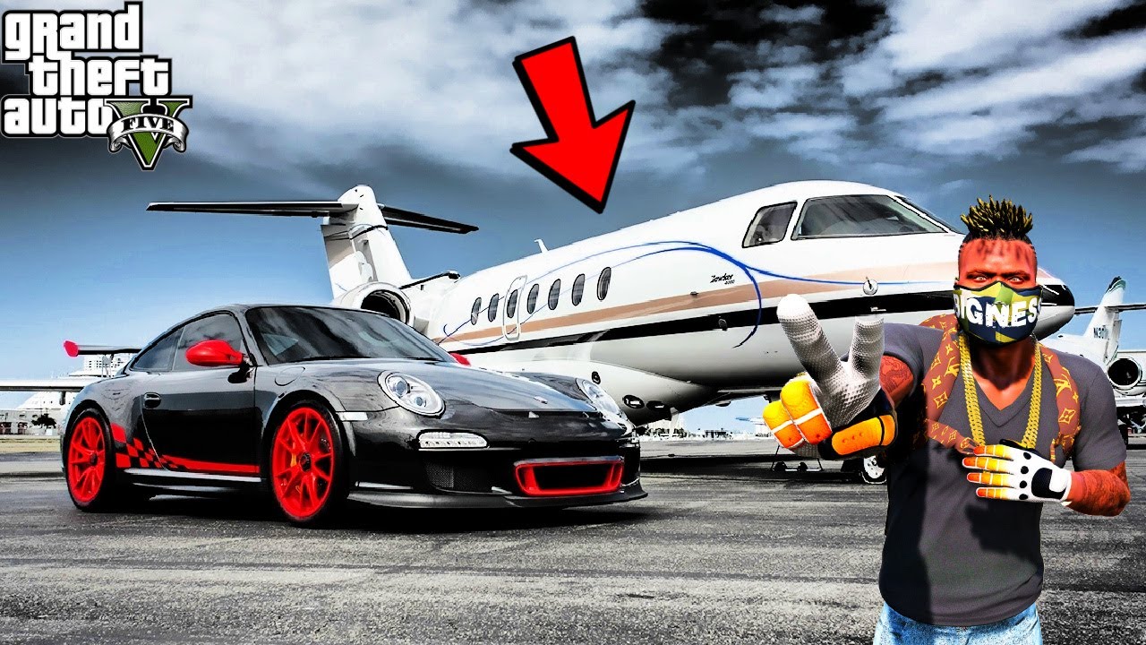 GTA 5🔥🔥 Franklin's NEW Family Private Jet (GTA 5 Real Life