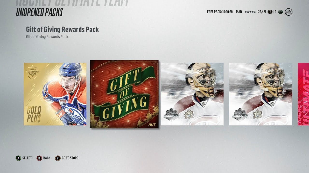 Gift Of Giving Christmas Lights Pack Opening - NHL 18 HUT