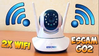 ПОВОРОТНАЯ IP КАМЕРА НАБЛЮДЕНИЯ ESCAM G02 С ДВУМЯ АНТЕННАМИ HD ДЕНЬ/НОЧЬ ДАТЧИК ДВИЖЕНИЯ(, 2017-08-15T13:32:28.000Z)