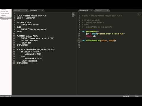 9 Creating a validateValues function in Pseudocode and Python