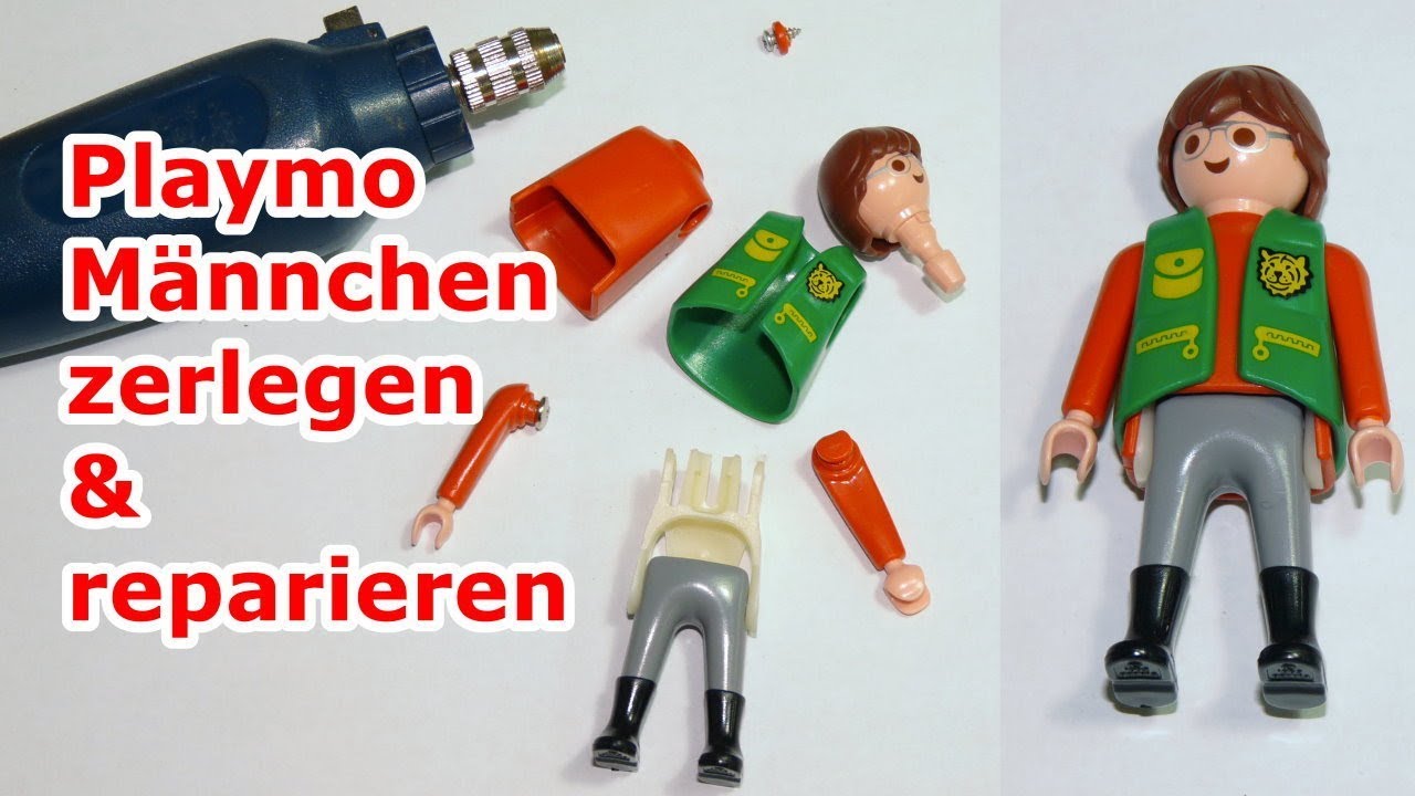 Playmobil Figur zerlegen & abgebrochenen Arm reparieren; Playmo