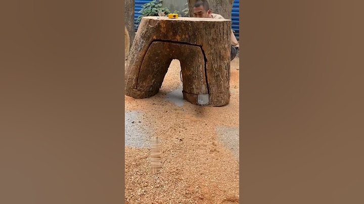 Make a table and chairs from a piece of discarded wood