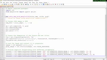 【PYTHON OPENCV】Adaptive thresholding