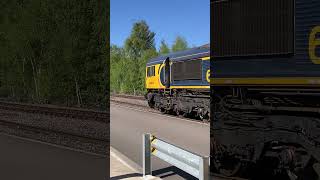 GBRF Class 66712 Peterborough signal box heads into Toton headshunt at Toton motive power depot