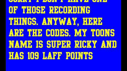 Toontown True Friend Codes!