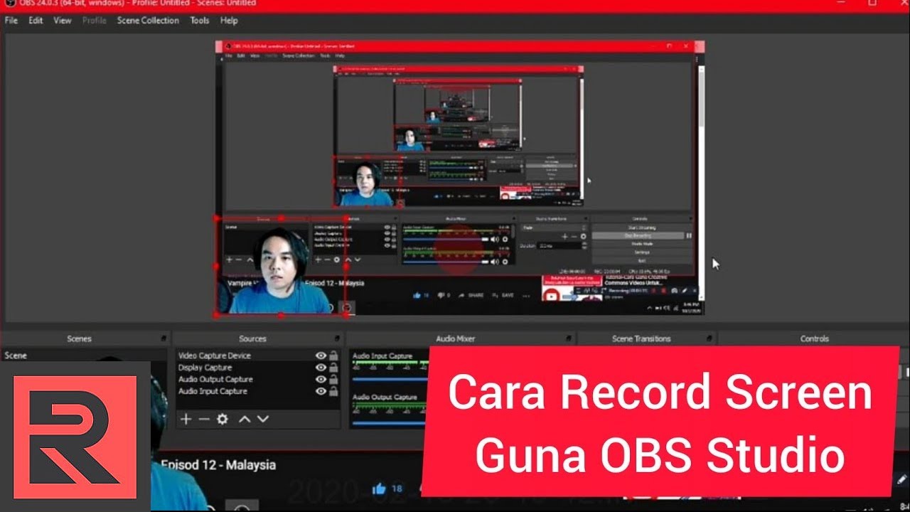 Tutorial-Cara Record Screen Guna OBS Studio - YouTube