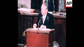 SYND 18 3 76 PRIME MINISTER OF REPUBLIC OF IRELAND ADDRESSING THE US CONGRESS IN WASHINGTON DC