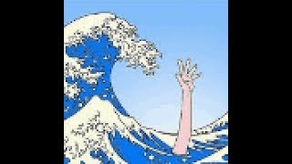 PIXEL ART COLOR - Kuso 葛飾 北斎 Katsushika Hokusai 神奈川衝浪里 The Great Wave Drowning Version