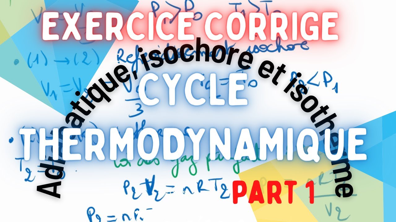 Part 1 Exercice corrigé cycle thermodynamique - transformations: adiabatique, isochore et isotherme